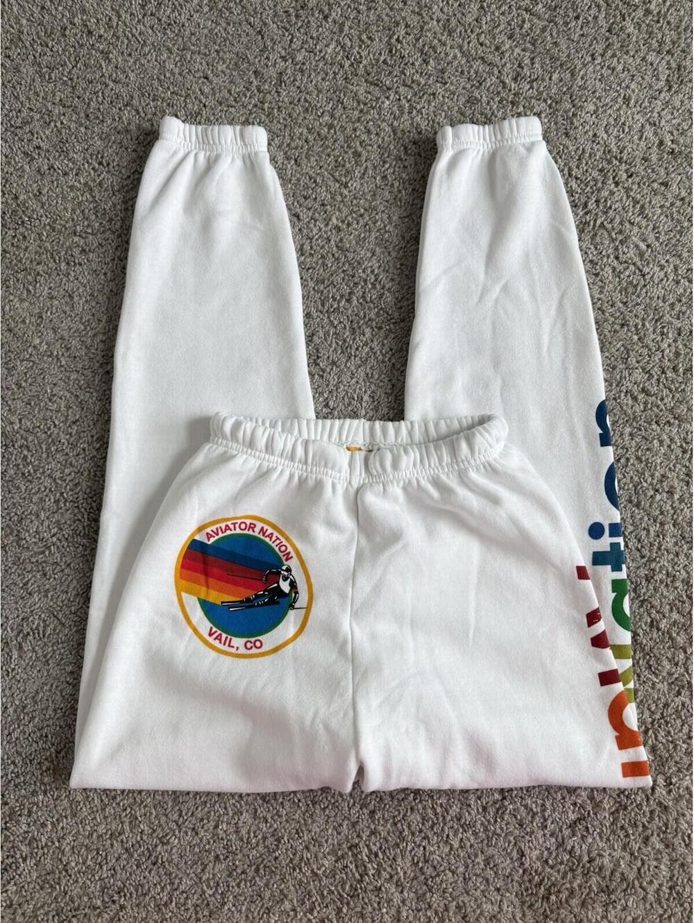 Aviator Nation Vail Sweatpants Jogger XS Beachy Athleisure Coastal Lounge USA
